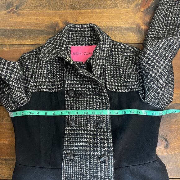 Betsey Johnson Double Breasted Pea Coat Peplum Wool Blend Women's Size 12 - Picture 12 of 15